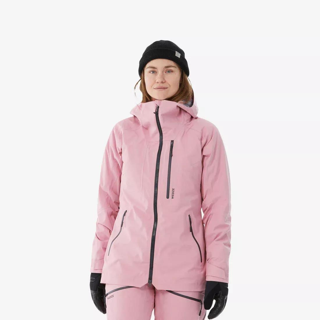 Women Warm And Breathable Ski And Snowboard Jacket - FR500, Pink, No Color, medium