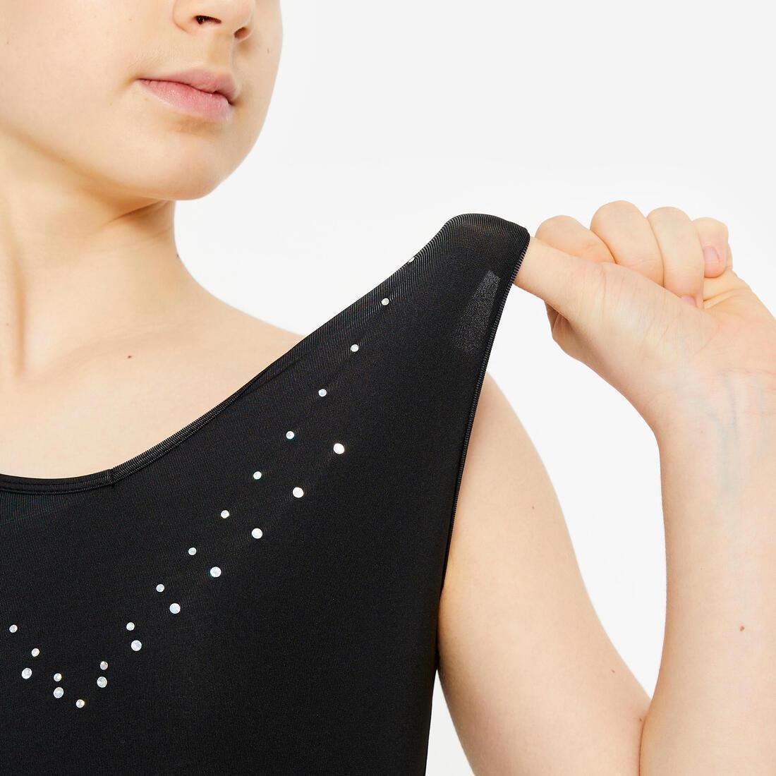 Girls' Basic Gym Leotard, Black, No Color, large image number 4