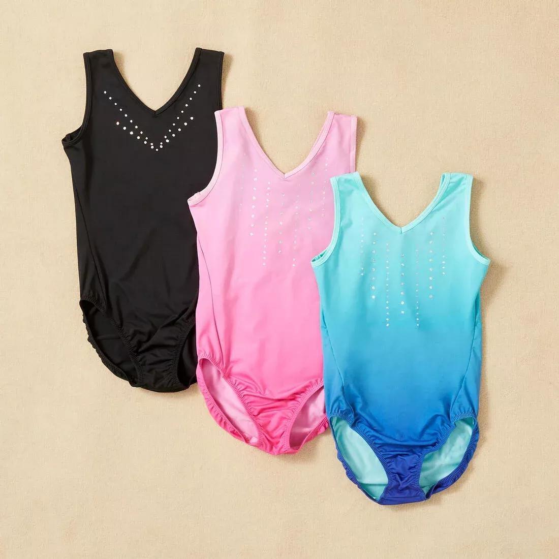 Girls' Basic Gym Leotard, Black, , large image number 5
