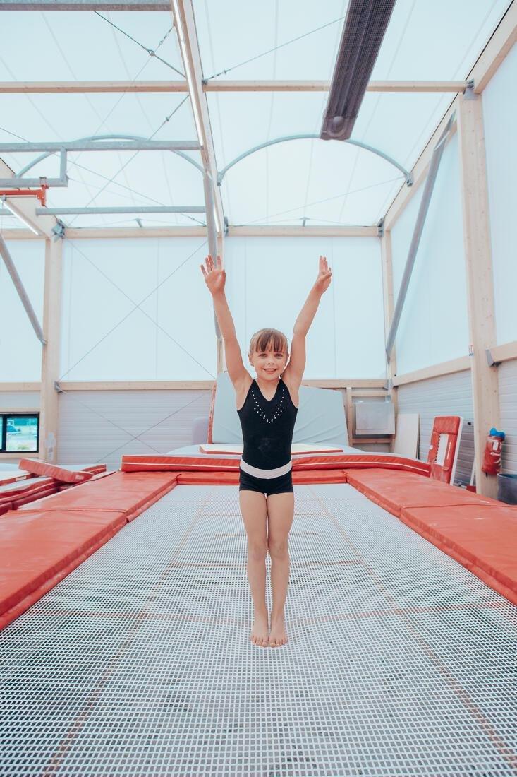 Girls' Basic Gym Leotard, Black, No Color, medium