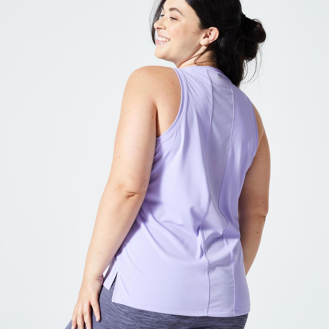 Women Straight Cut Cardio Fitness Tank Top, Purple, , large image number 2