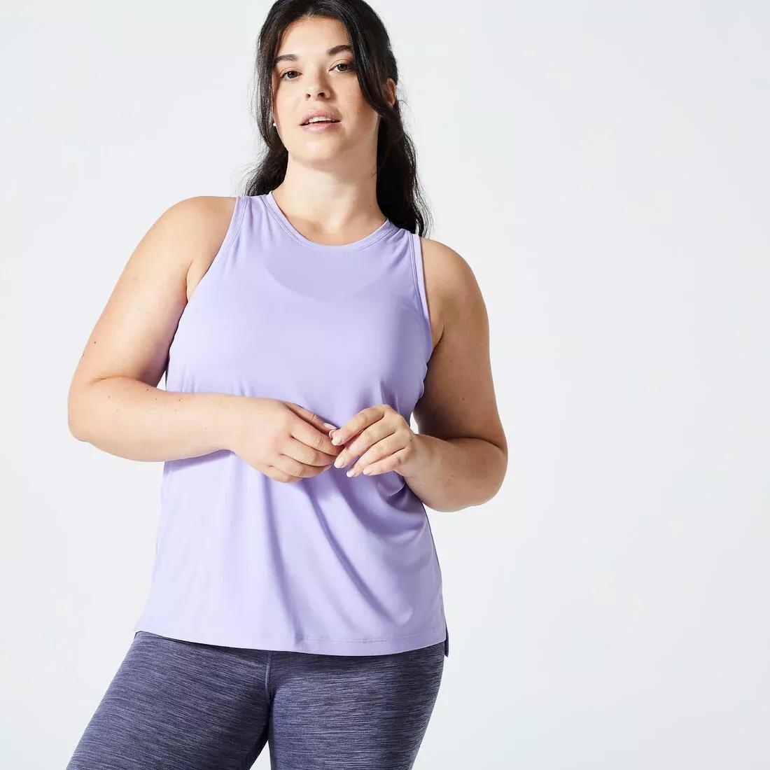 Women Straight Cut Cardio Fitness Tank Top, Purple, , large image number 5