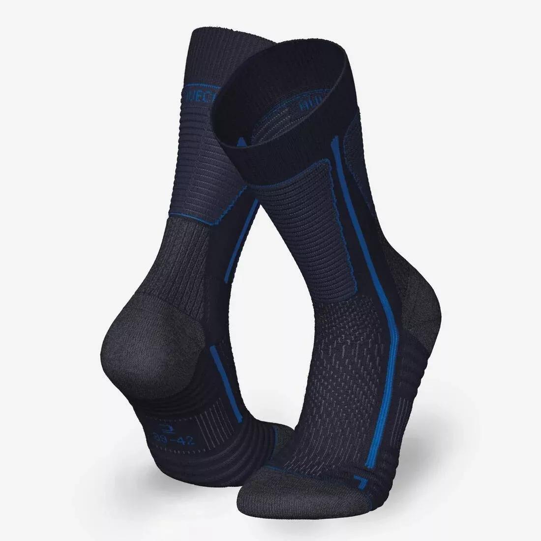 ASPHALT BLUE Warm hiking socks, SH500 Mountain Mid, No Color, large image number 2