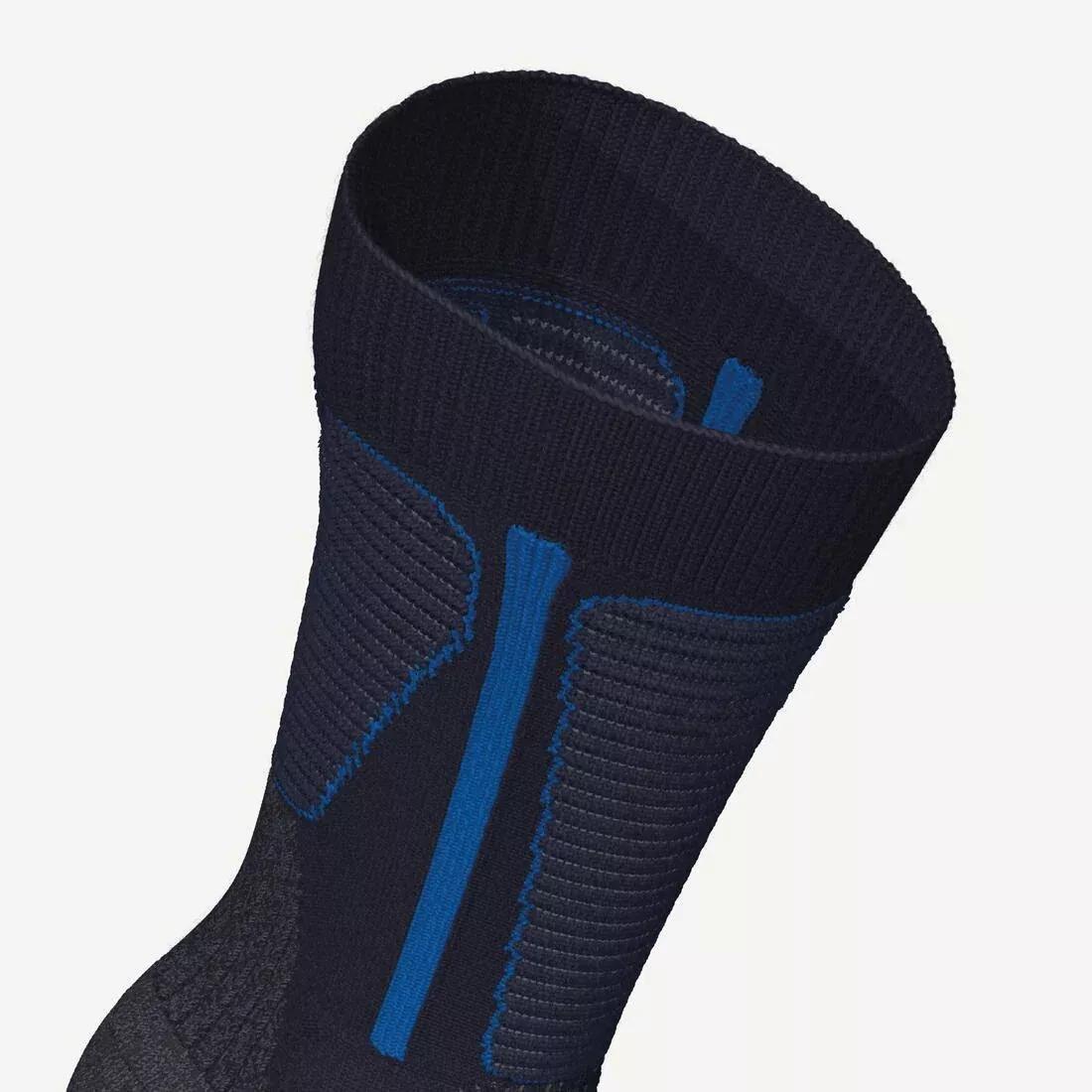 ASPHALT BLUE Warm hiking socks, SH500 Mountain Mid, No Color, large image number 4