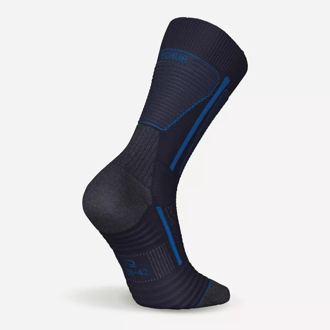 ASPHALT BLUE Warm hiking socks, SH500 Mountain Mid, No Color, large image number 6
