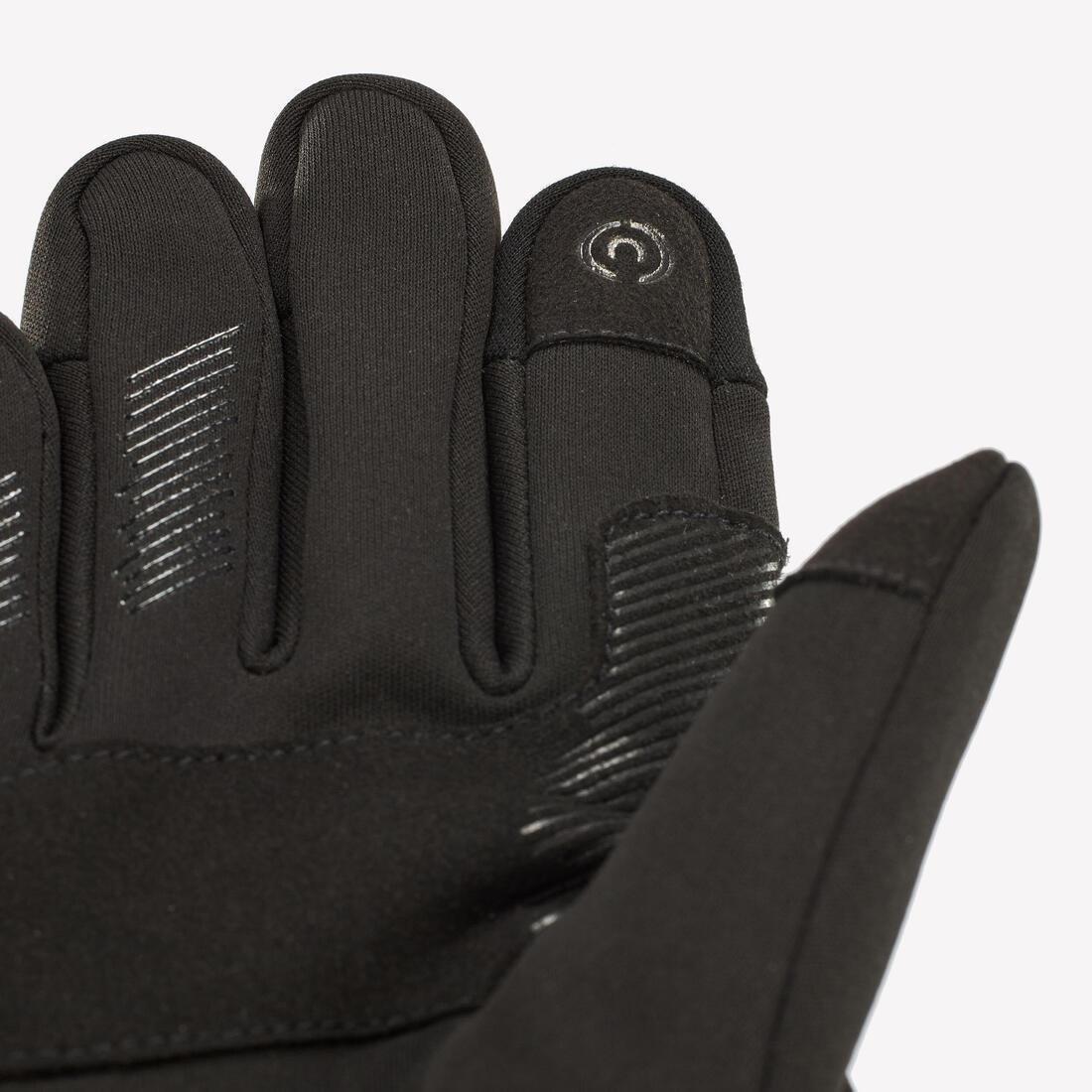 Kids Unisex Tactile And Stretch Gloves - 6-14 Years Hike500, Black, No Color, large image number 3