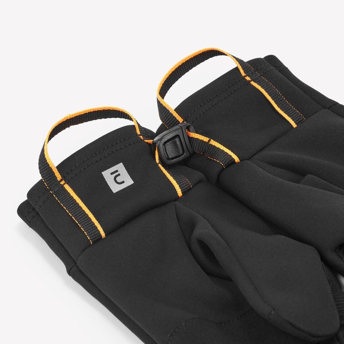 Kids Unisex Tactile And Stretch Gloves - 6-14 Years Hike500, Black, No Color, large image number 4