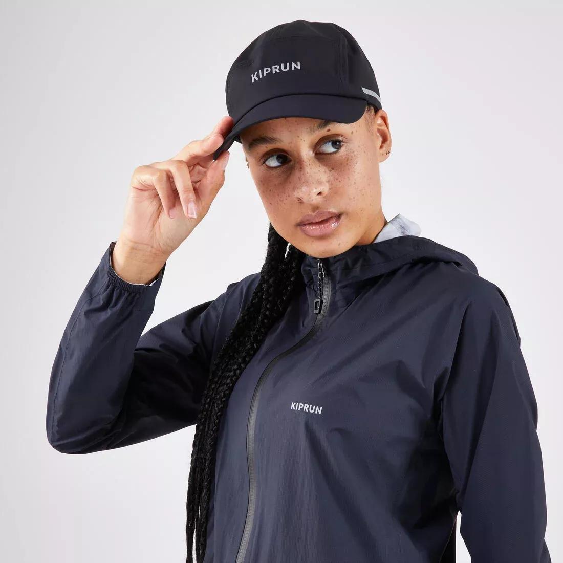 Adults Running Cap - Kiprun Water Repellent 5 Panels, Black, No Color, large image number 4