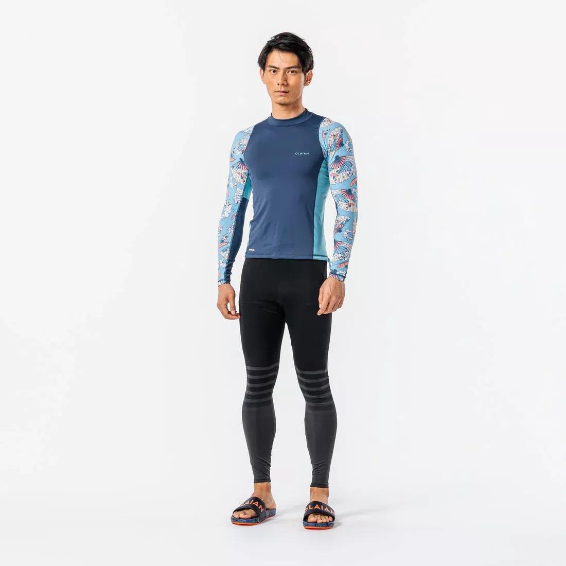 Men Surfing Eco Anti-Uv Leggings - 100, Blue, , large image number 1