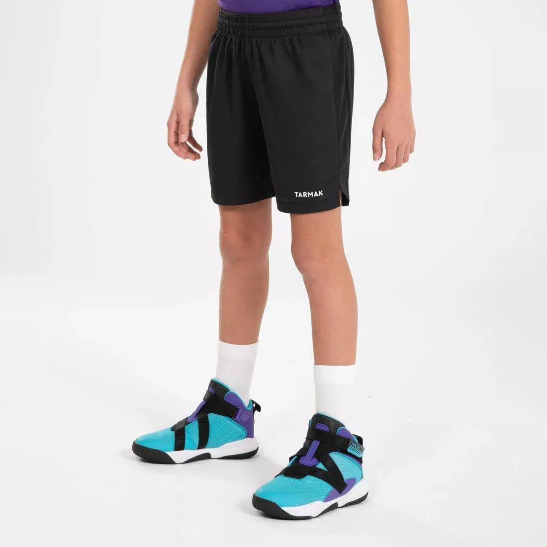 Kids Unisex Basketball Shorts - Sh500, Black, , large image number 1