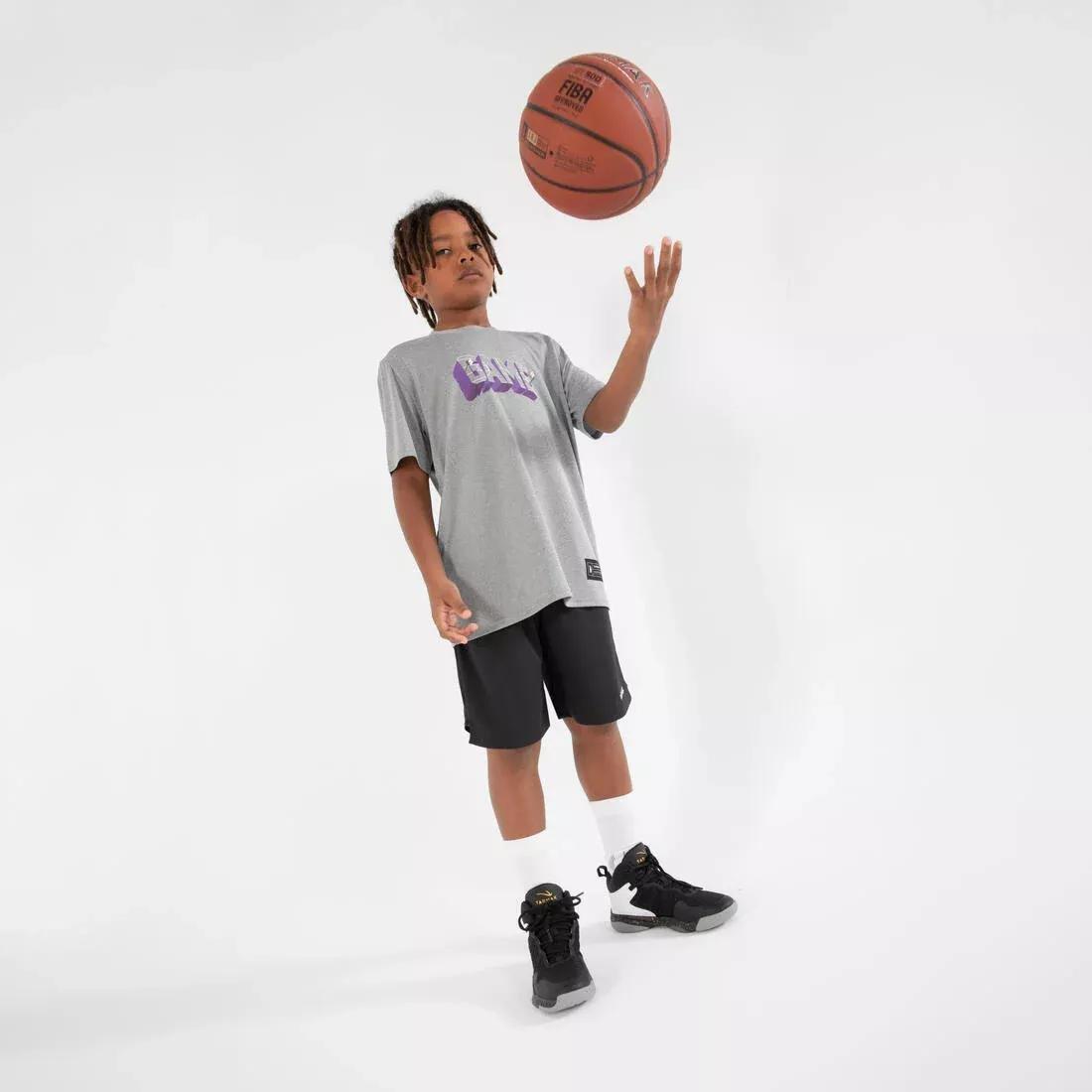 Kids Unisex Basketball Shorts - Sh500, Black, , large image number 2