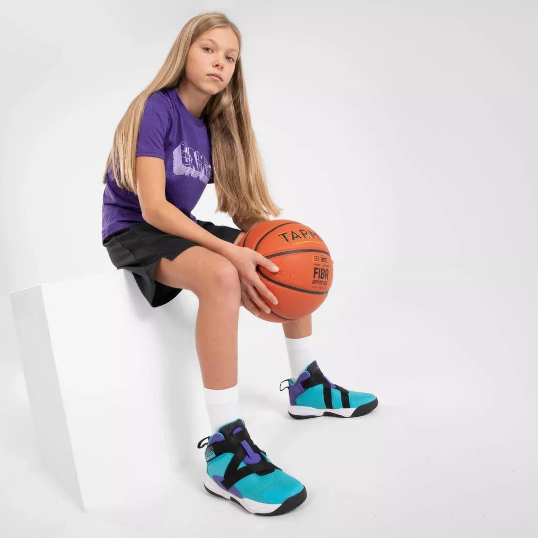 Kids Unisex Basketball Shorts - Sh500, Black, No Color, large image number 3