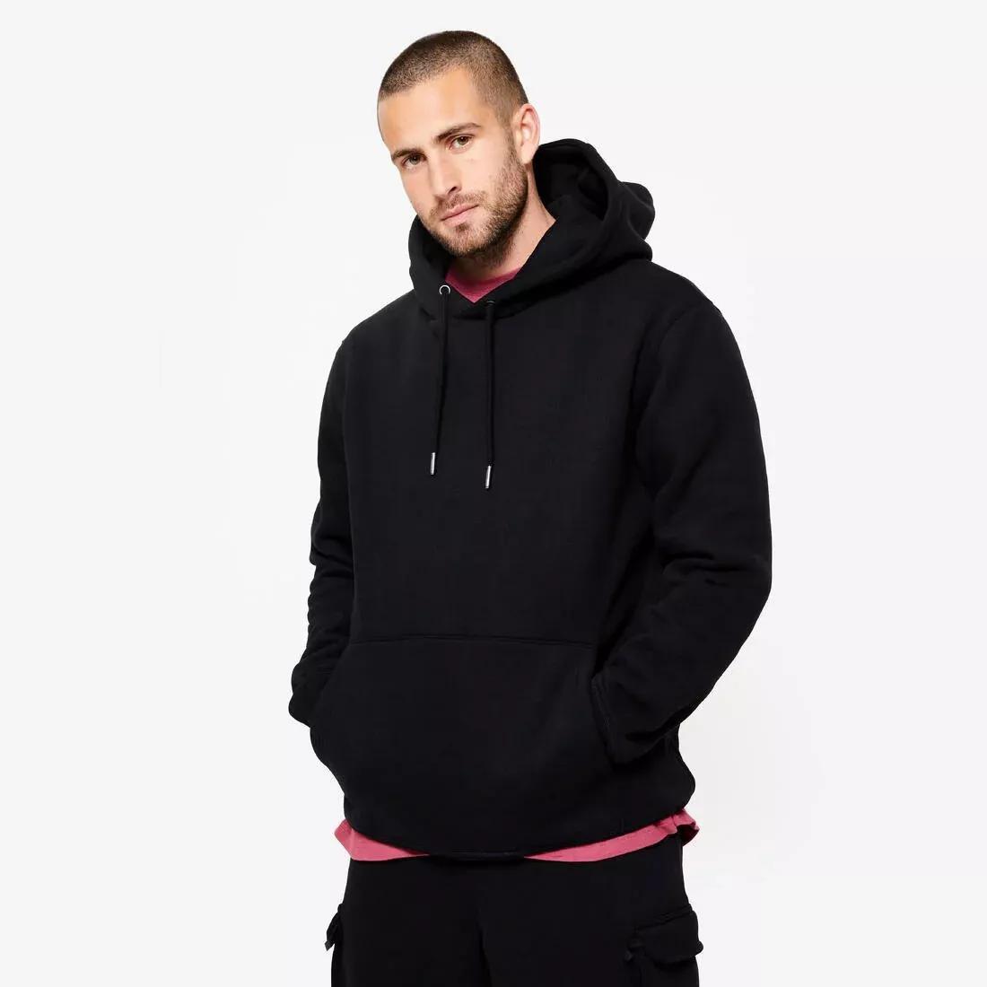 DOMYOS--SWEAT HOOD 520 WARM M BLACK, , medium