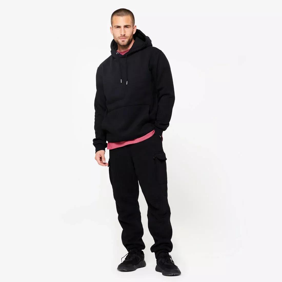 DOMYOS--SWEAT HOOD 520 WARM M BLACK, , large image number 1