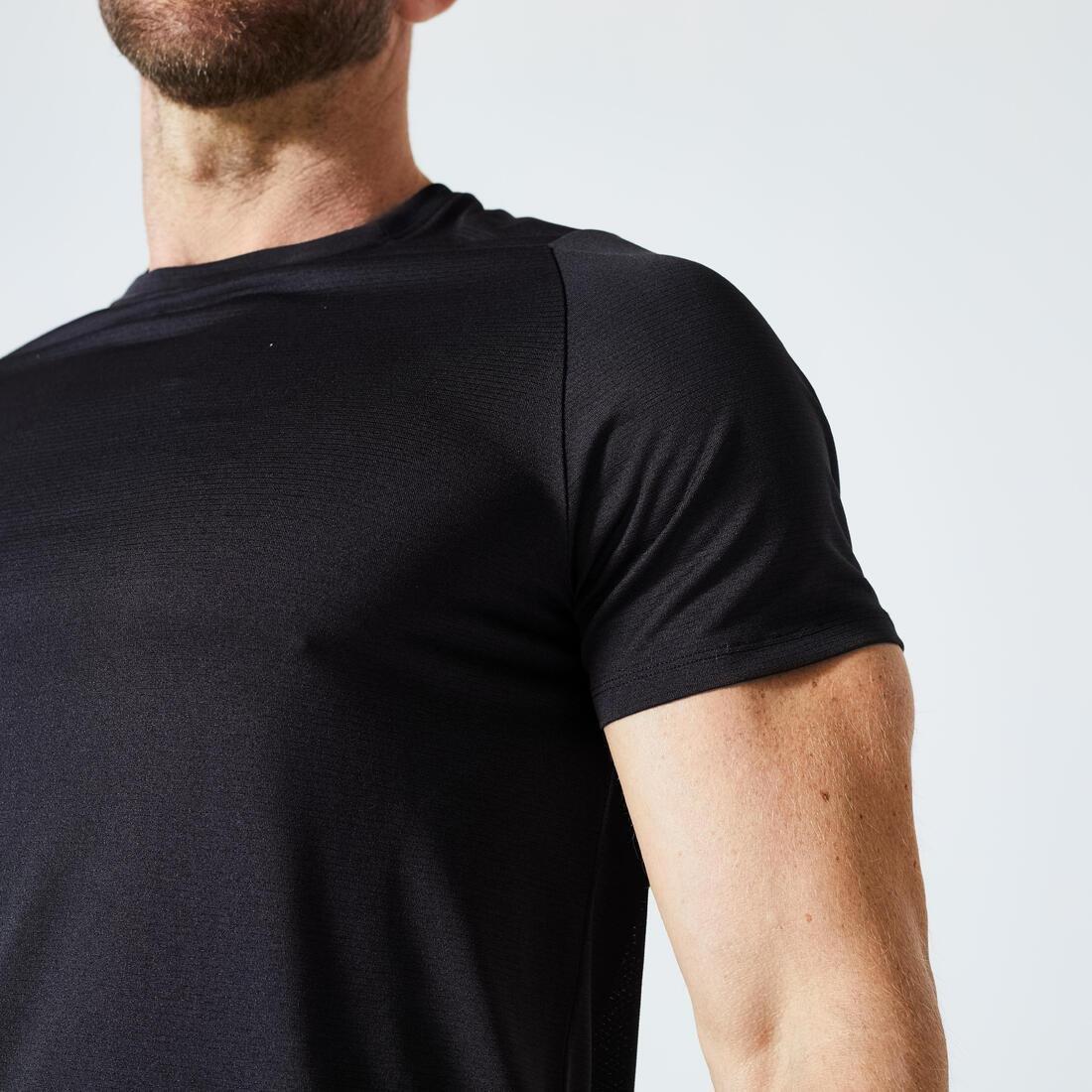 Men Regular Crew Neck Breathable Fitness T-Shirt, Black, , large image number 14