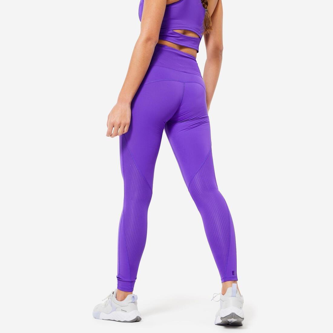 Women Shaping Fitness Cardio High-Waisted Leggings, Purple, No Color, large image number 2