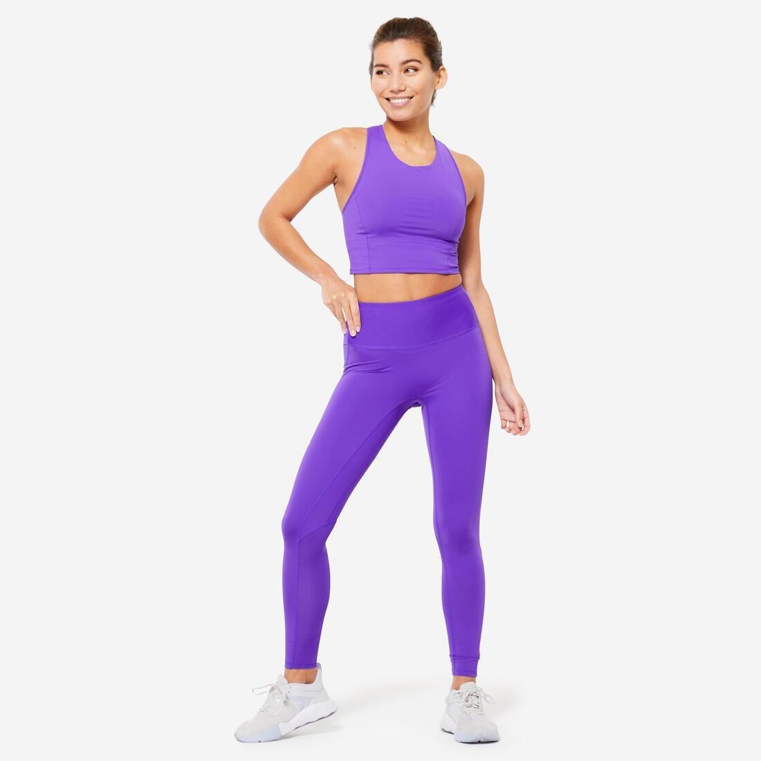 Women Shaping Fitness Cardio High-Waisted Leggings, Purple, No Color, large image number 14