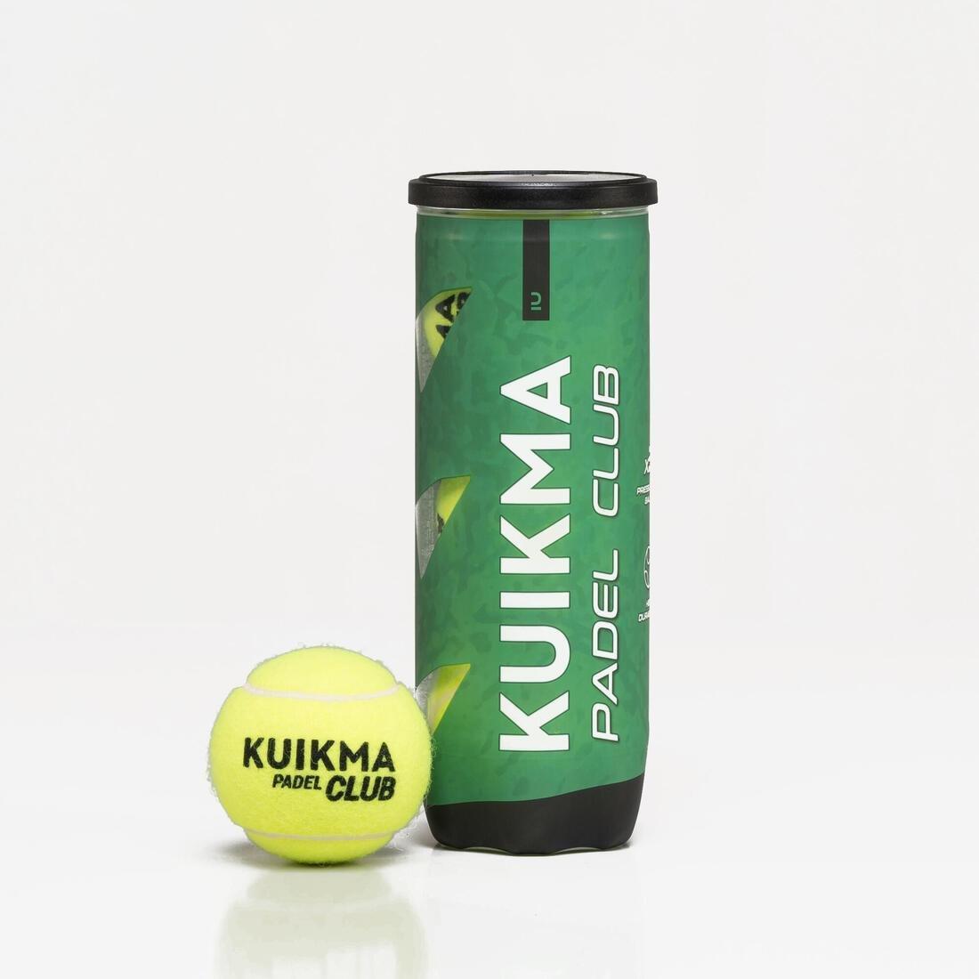 Set of 3 Padel Balls, Yellow, No Color, medium