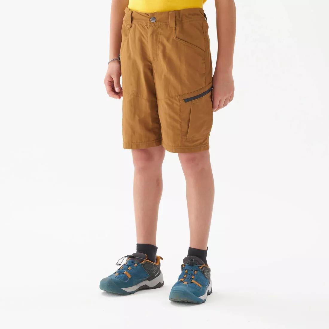 Kids Unisex Hiking Shorts - 7-15 Years - MH500, Brown, No Color, medium