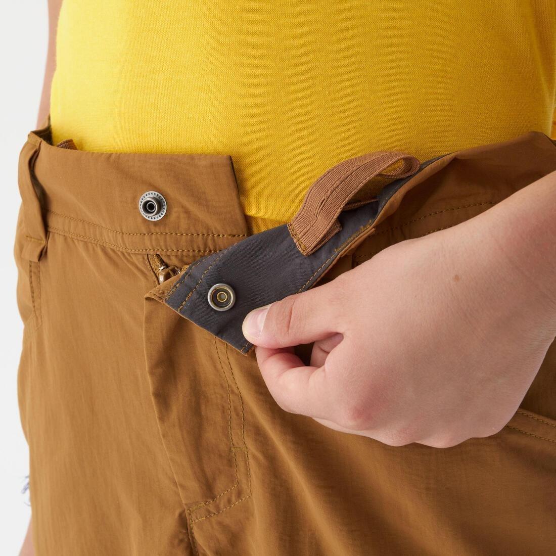 Kids Unisex Hiking Shorts - 7-15 Years - MH500, Brown, No Color, large image number 13