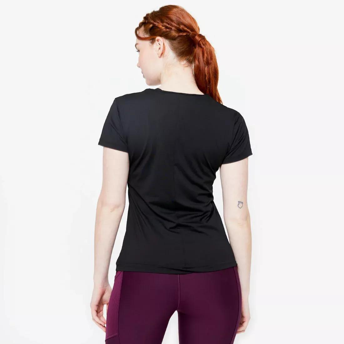 Women Short-Sleeved Cardio Fitness T-Shirt, Black, , large image number 7
