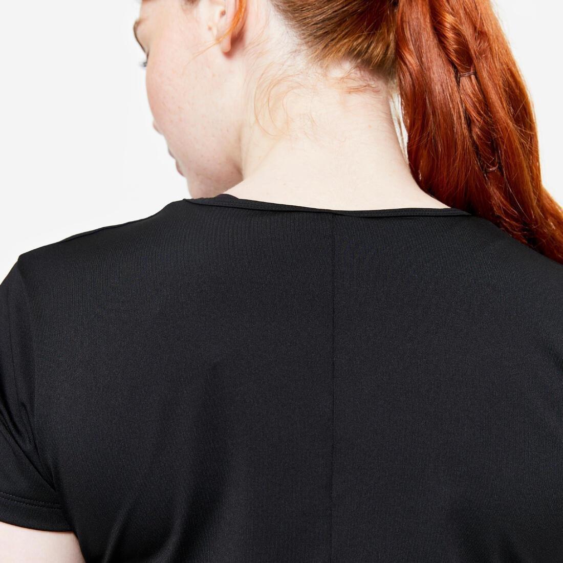 Women Short-Sleeved Cardio Fitness T-Shirt, Black, , large image number 8