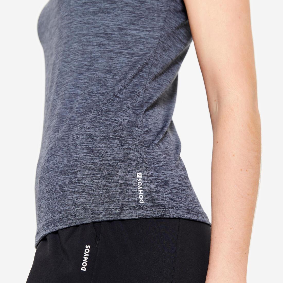 Women Short-Sleeved Cardio Fitness T-Shirt, Black, No Color, large image number 13