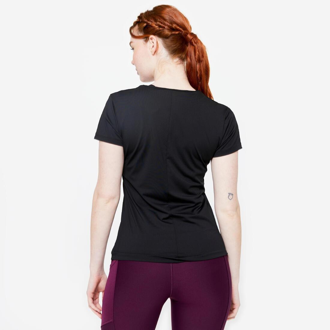 Women Short-Sleeved Cardio Fitness T-Shirt, Grey, , large image number 2