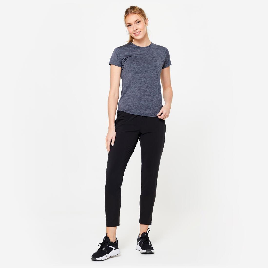 Women Short-Sleeved Cardio Fitness T-Shirt, Grey, , large image number 5