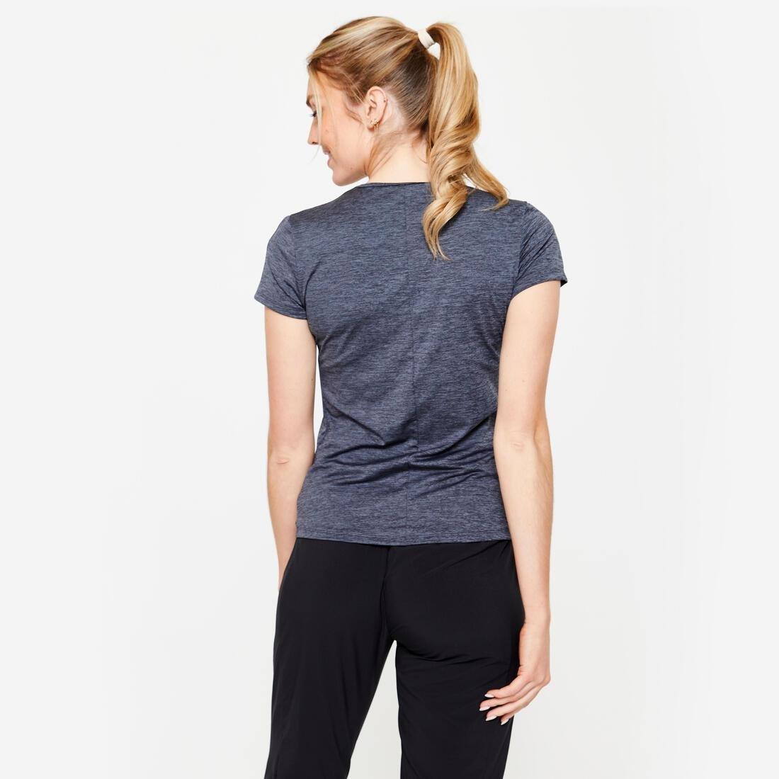 Women Short-Sleeved Cardio Fitness T-Shirt, Grey, , large image number 7