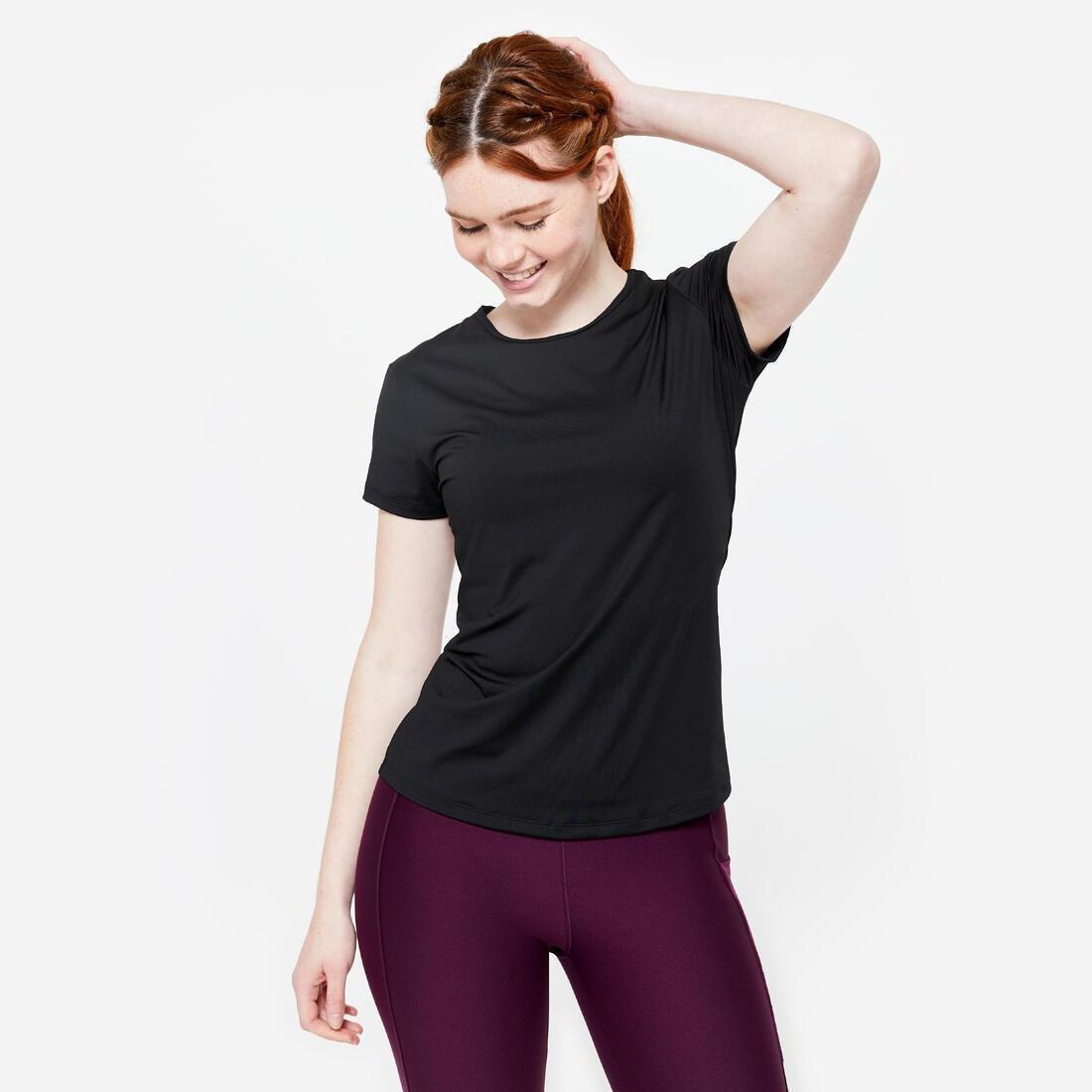 Women Short-Sleeved Cardio Fitness T-Shirt, Grey, , large image number 10