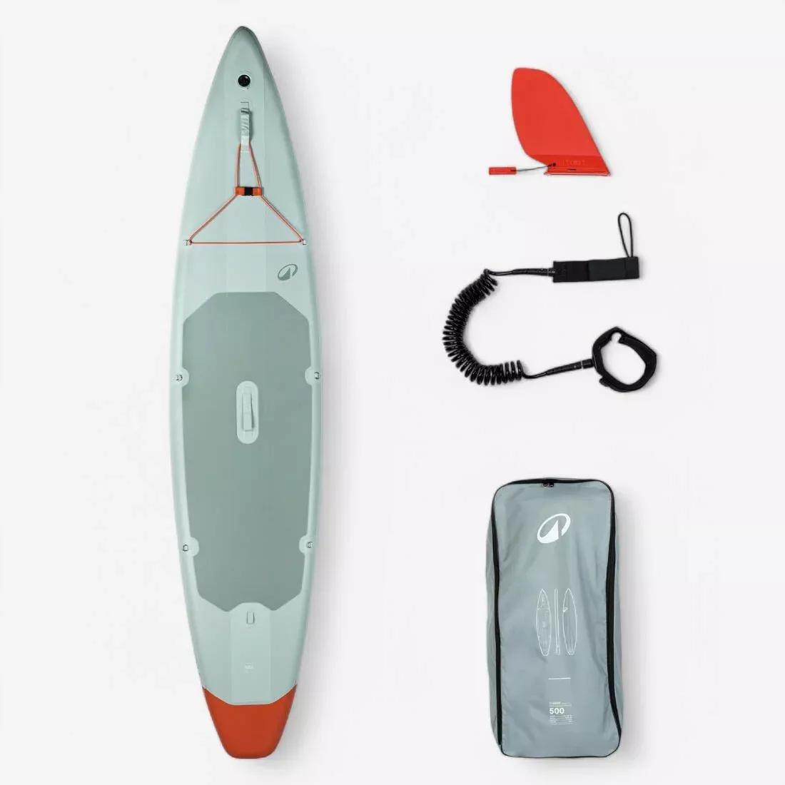 Inflatable Stand up paddle board exploration 12&rsquo;6 (up to 140 kg) - 500, Green, No Color, medium