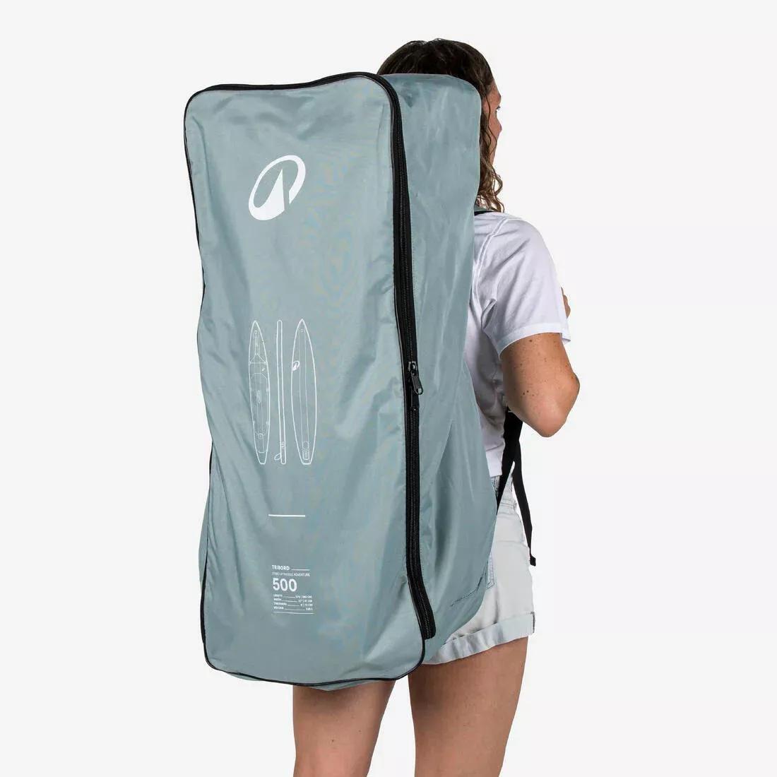 Inflatable Stand up paddle board exploration 12&rsquo;6 (up to 140 kg) - 500, Green, No Color, large image number 2