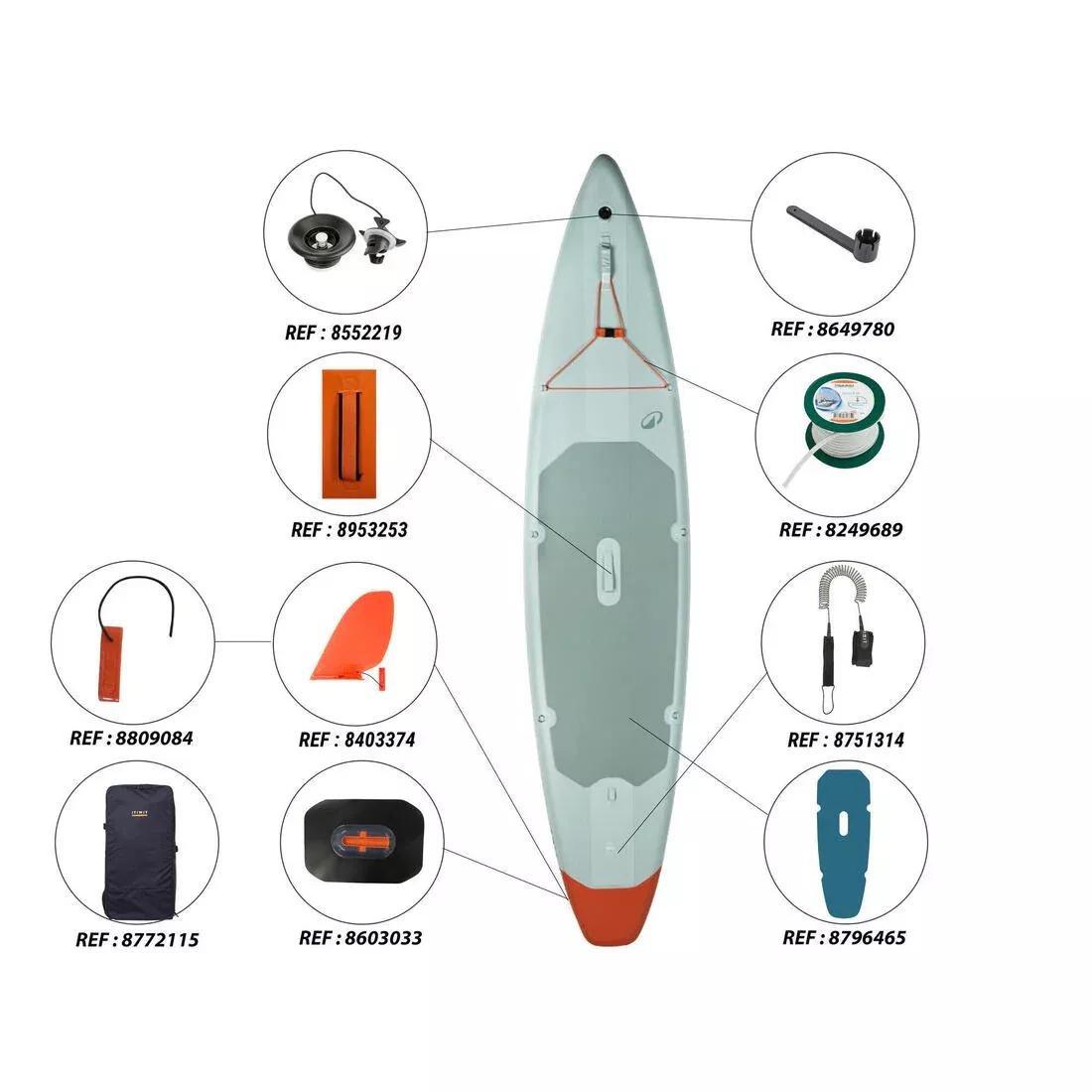 Inflatable Stand up paddle board exploration 12&rsquo;6 (up to 140 kg) - 500, Green, No Color, large image number 3