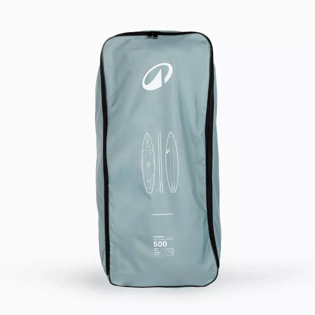 Inflatable Stand up paddle board exploration 12&rsquo;6 (up to 140 kg) - 500, Green, No Color, large image number 7