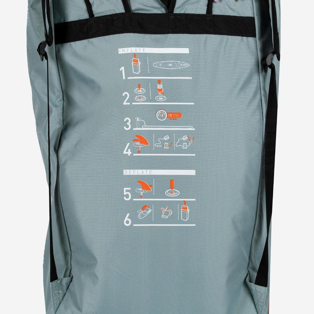 Inflatable Stand up paddle board exploration 12&rsquo;6 (up to 140 kg) - 500, Green, No Color, large image number 9