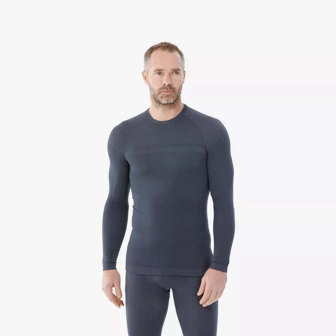 Men's Seamless Thermal Base Layer, Concrete Grey, , large image number 0