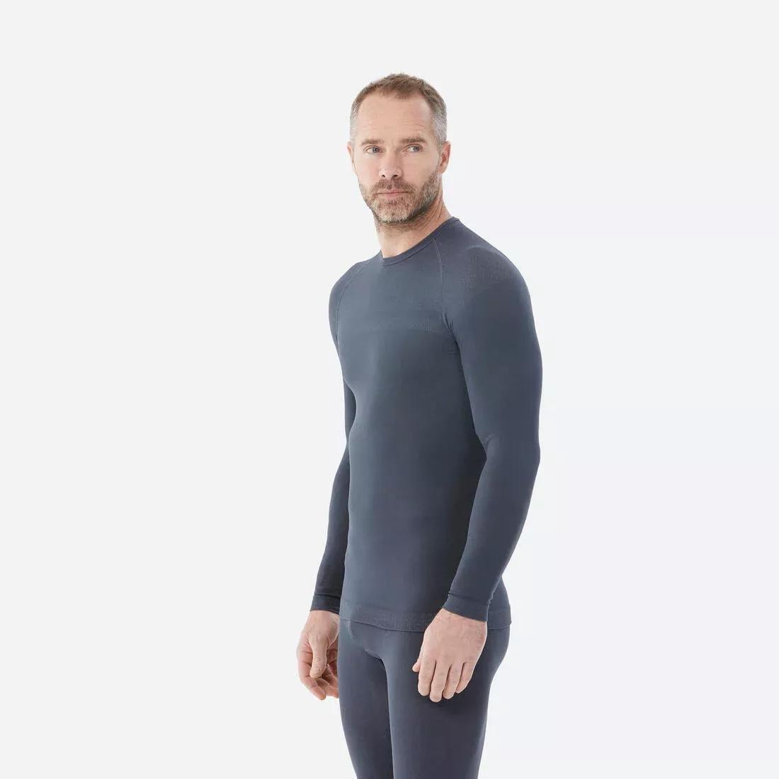 Men's Seamless Thermal Base Layer, Concrete Grey, , large image number 2