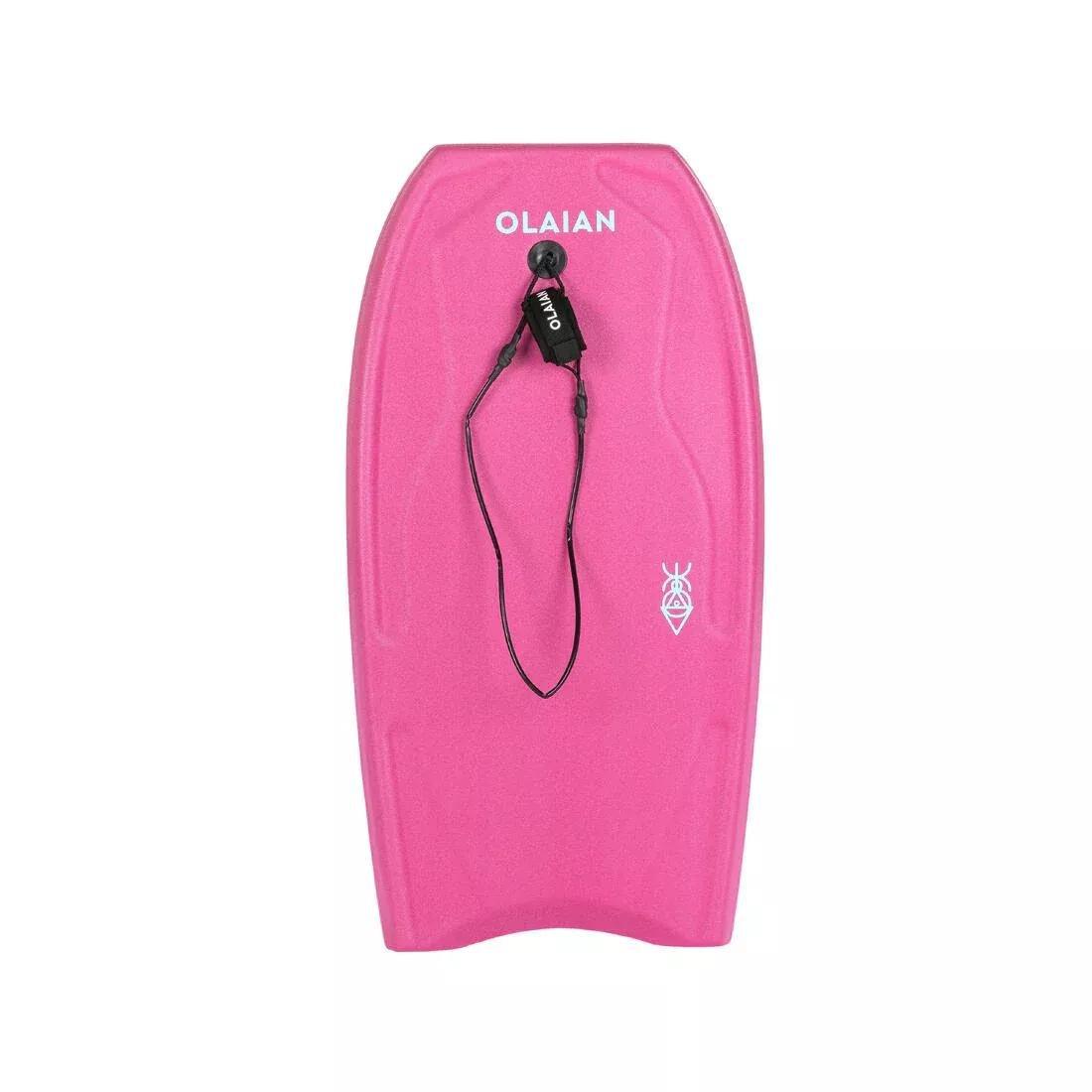 FUCHSIA PINK Kids' bodyboard 100 with wrist leash pink, No Color, large image number 7