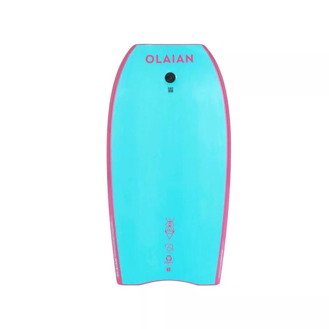 FUCHSIA PINK Kids' bodyboard 100 with wrist leash pink, No Color, large image number 8