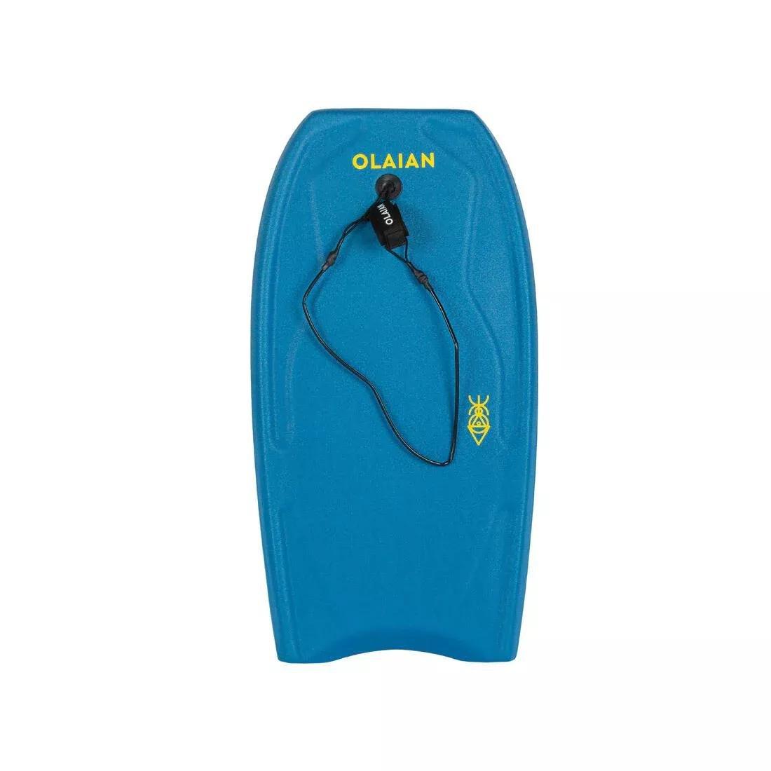 Kids Unisex Bodyboard With Wrist Leash - 100, Prussian Blue, No Color, large image number 1