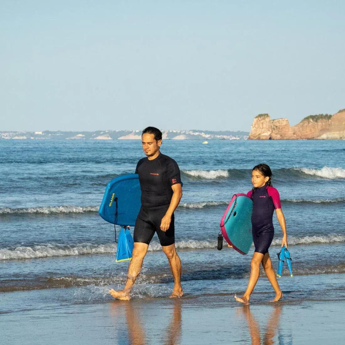 Kids Unisex Bodyboard With Wrist Leash - 100, Prussian Blue, No Color, large image number 10