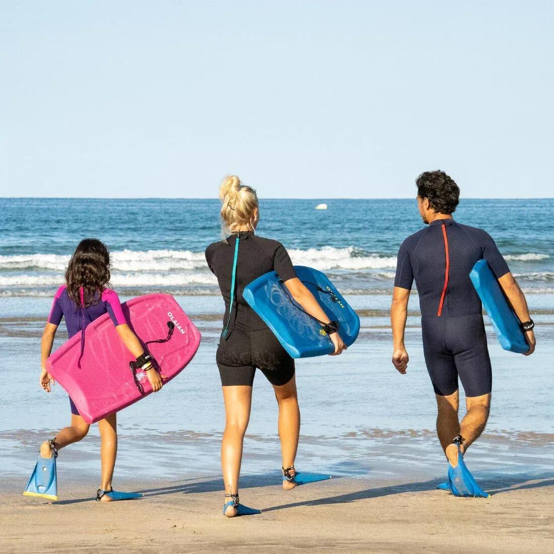 Kids Unisex Bodyboard With Wrist Leash - 100, Prussian Blue, No Color, large image number 14