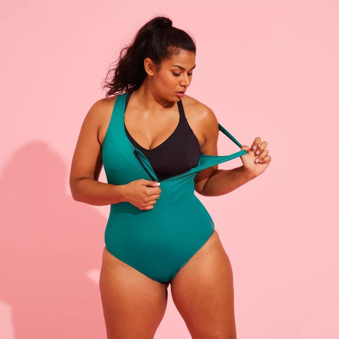 Women Aquafitness-Aquabiking Lio One-Piece Swimsuit, Green, No Color, large image number 6