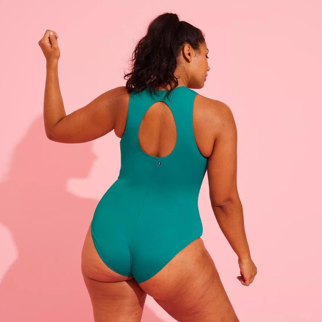 Women Aquafitness-Aquabiking Lio One-Piece Swimsuit, Green, No Color, large image number 7