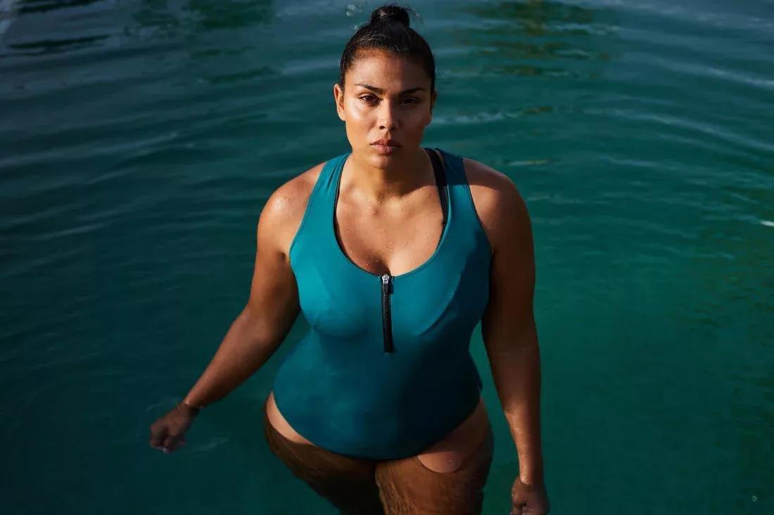 Women Aquafitness-Aquabiking Lio One-Piece Swimsuit, Green, No Color, large image number 9