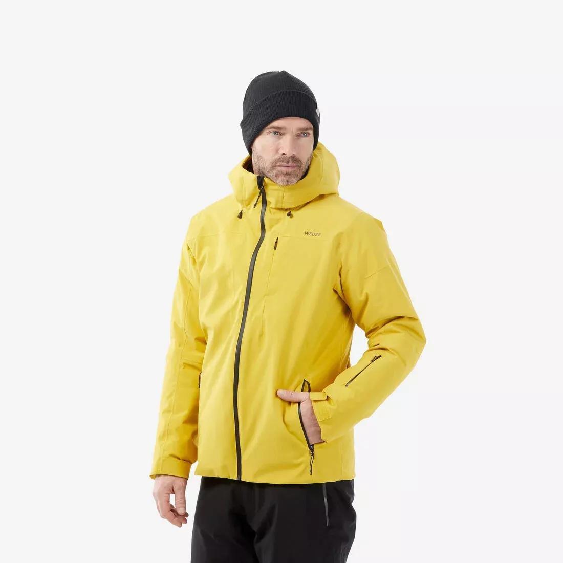 Men Warm Ski Jacket - 500, Yellow, 5401_000, large image number 0
