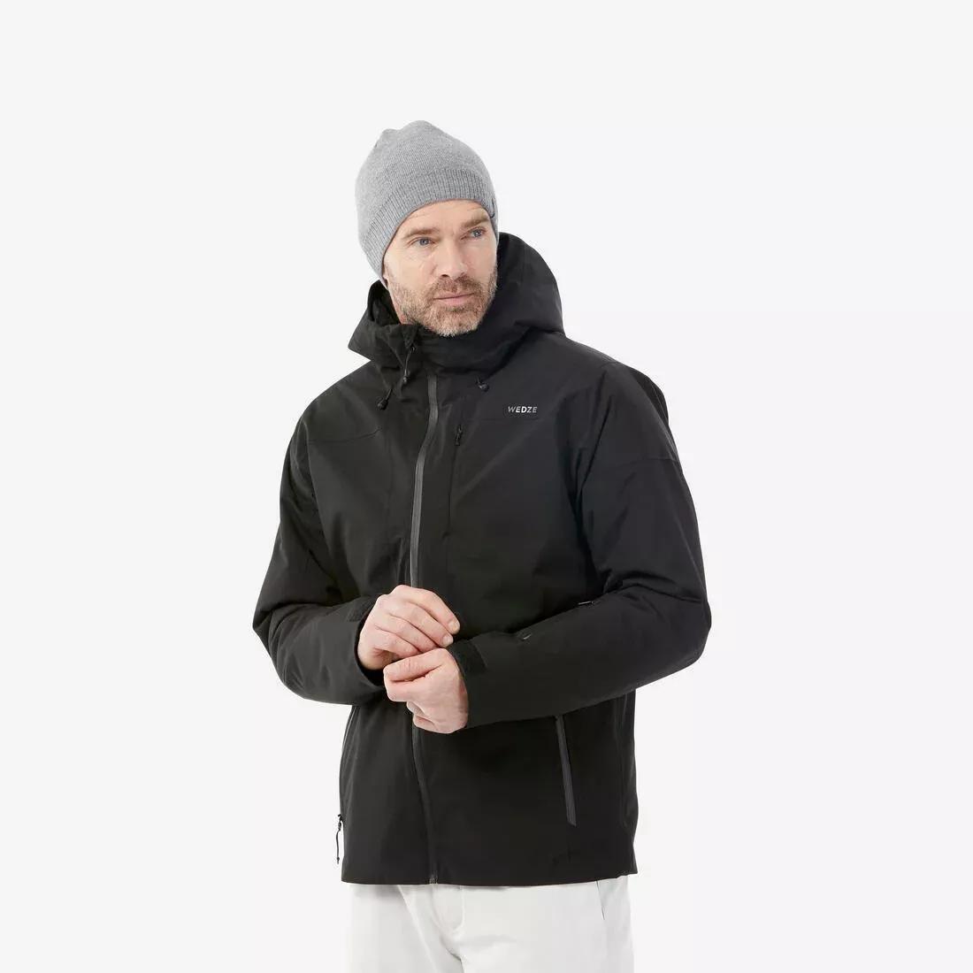 Men Warm Ski Jacket - 500, Black, 5401_000, medium
