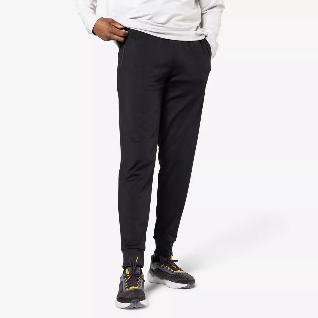 Men Joggers Pant Warm 100, Black, 5401_000, medium