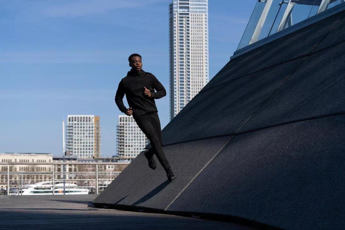 Men Joggers Pant Warm 100, Black, 5401_000, medium